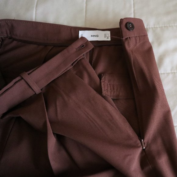 Brown Pleated Straight Leg Trouser Dress Pant NWOT - Picture 4 of 12